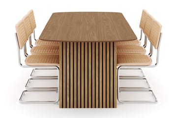 Richeto Spisebord 240 cm med 6 stk Build Matstkolar - Naturlig finish - Møbler - Bord - Spisegruppe