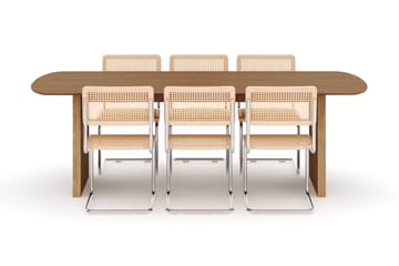 Richeto Spisebord 240 cm med 6 stk Build Matstkolar - Naturlig finish - Møbler - Bord - Spisegruppe