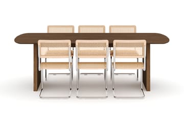 Richeto Spisebord 240 cm med 6 stk Build Matstkolar - Røyket Eik - Møbler - Bord - Spisegruppe