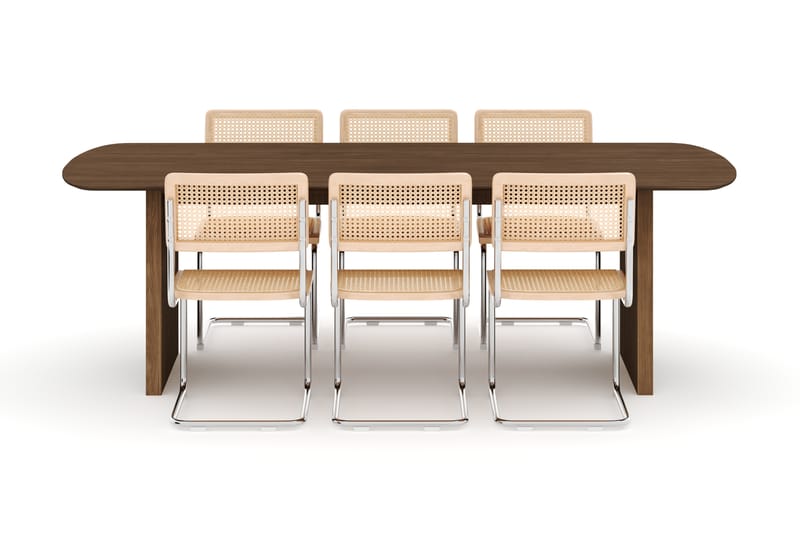 Richeto Spisebord 240 cm med 6 stk Build Matstkolar - Røyket Eik - Møbler - Bord - Spisegruppe
