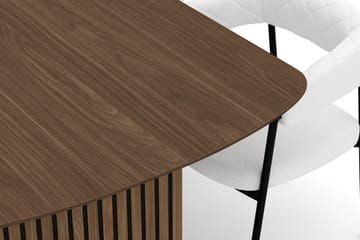 Richeto Spisebord 240 cm med 6 Velma Spisestoler - Røkt eik / Hvit Bouclé - Møbler - Bord - Spisegruppe