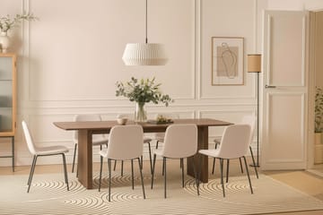 Richeto Spisebord 240 cm med 8 Katy Spisestoler - Røkt eik / Hvit Bouclé - Møbler - Bord - Spisegruppe