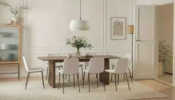 Richeto Spisebord 240 cm med 8 Katy Spisestoler - Røkt eik / Hvit Bouclé - Møbler - Bord - Spisegruppe