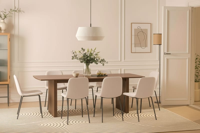Richeto spisebord 240 cm med 8 Katy spisestoler - Røkt eik - Møbler - Bord - Spisegruppe