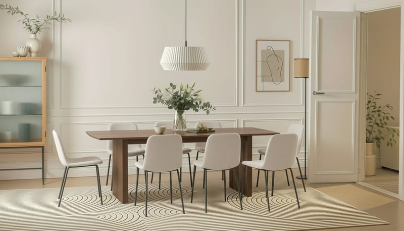 Richeto spisebord 240 cm med 8 Katy spisestoler - Røkt eik - Møbler - Bord - Spisegruppe