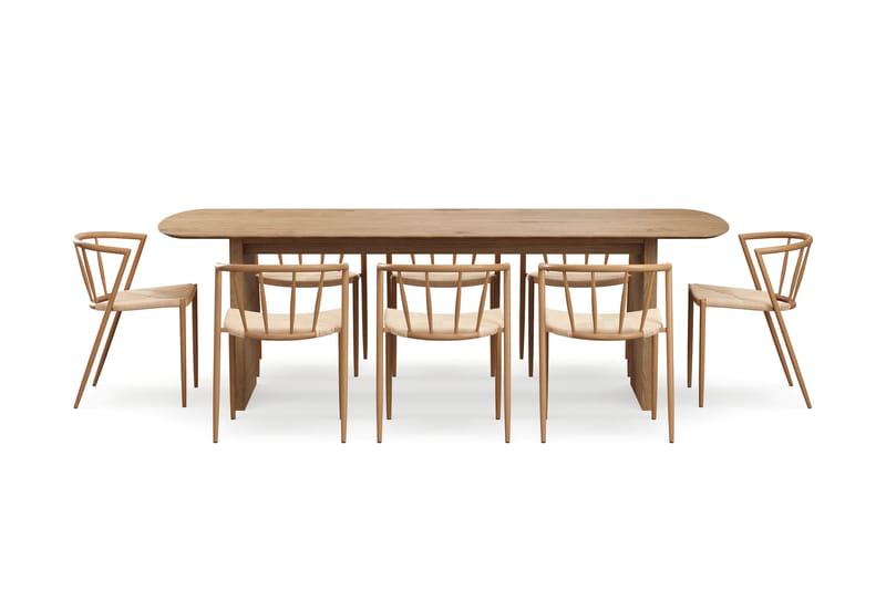 Richeto spisebord 240 cm med 8 Winston spisestoler - Eik - Møbler - Bord - Spisegruppe