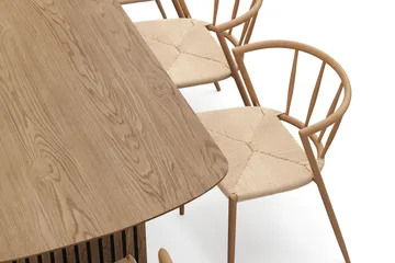 Richeto Spisebord 240 cm med 8 Winston Spisestoler - Naturlig finish / Beige / Metallben Eik - Møbler - Bord - Spisegruppe