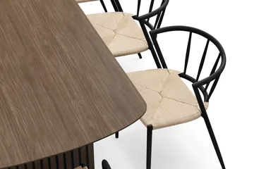 Richeto Spisebord 240 cm med 8 Winston Spisestoler - Røkt eik / Beige / Metallben Svart - Møbler - Bord - Spisegruppe