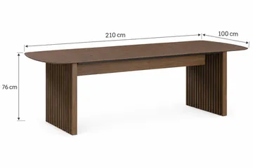 Richeto spisebord i røkt eik 210 cm - Brun/ribbet - Møbler - Bord - Spisebord & kjøkkenbord