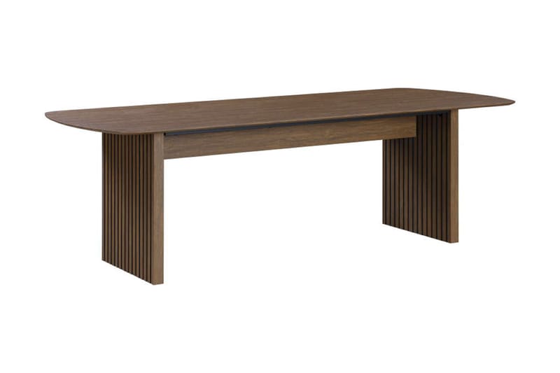 Richeto Spisebord Røkt Eik 210 cm valnøtt + 6 stk Naira stol beige med valnøttben - Brun/Beige - Møbler - Bord - Spisegruppe