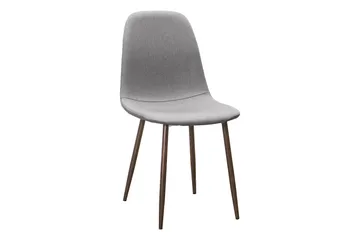 Richeto spisebord røkt eik 210 cm valnøtt + 6 stk. Nibe stol grå med valnøttben - Brun/Grå - Møbler - Bord - Spisegruppe