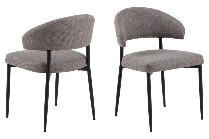 Richeto spisebord røkt eik 240 cm med 6 Sawako Greige stoler - Røkt eik/greige - Møbler - Bord - Spisegruppe