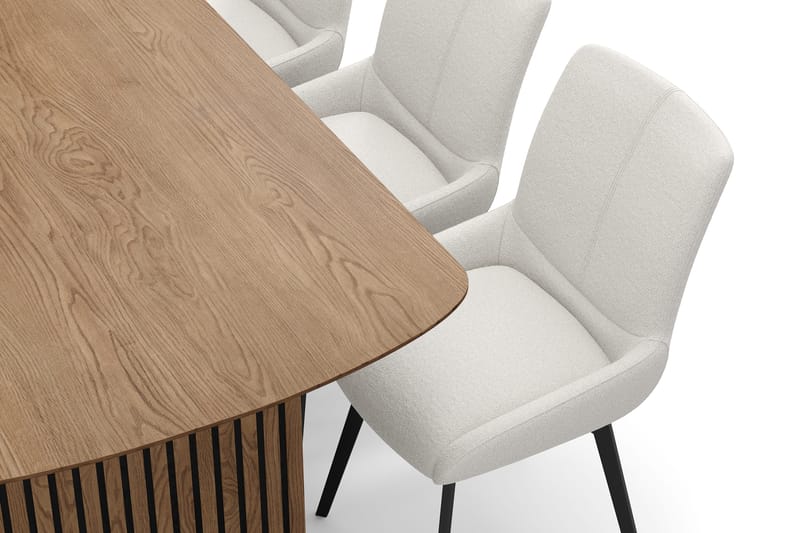 Richeto Spisegruppe 180 cm med 6 Mora Snurrestoler - Naturlig finish/Lys beige - Møbler - Bord - Spisegruppe