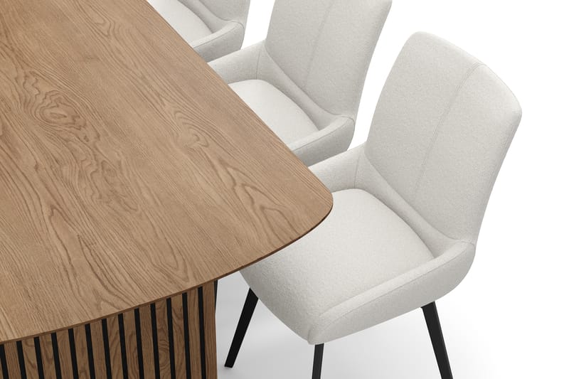 Richeto Spisegruppe 180 cm med 6 Mora Snurrestoler - Naturlig finish/Lys beige - Møbler - Bord - Spisegruppe