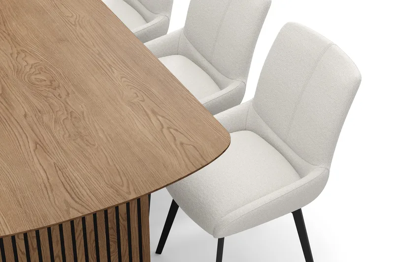 Richeto spisegruppe 180 cm med 6 Mora snurrestoler - Naturlig finish/lysbeige - Møbler - Bord - Spisegruppe