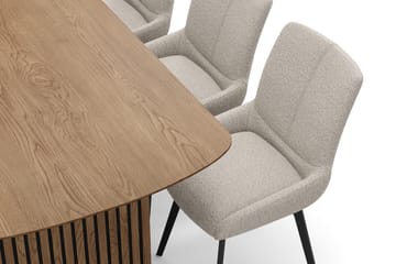 Richeto Spisegruppe 180 cm med 6 Mora Snurrestoler - Naturlig finish/Mørk beige - Møbler - Bord - Spisegruppe