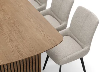 Richeto spisegruppe 180 cm med 6 Mora snurrestoler - Naturlig finish/mørkbeige - Møbler - Bord - Spisegruppe