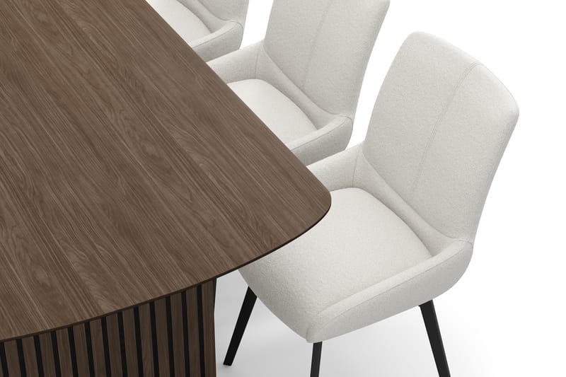 Richeto Spisegruppe 180 cm med 6 Mora Snurrestoler - Røkt eik/Lys beige - Møbler - Bord - Spisegruppe