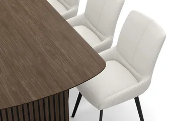 Richeto spisegruppe 180 cm med 6 Mora snurrestoler - Røkt eik/lysbeige - Møbler - Bord - Spisegruppe