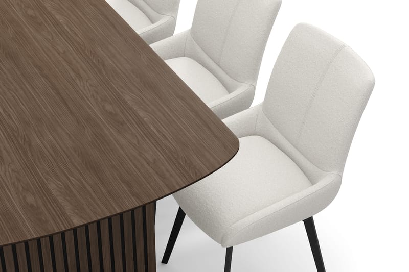 Richeto spisegruppe 180 cm med 6 Mora snurrestoler - Røkt eik/lysbeige - Møbler - Bord - Spisegruppe