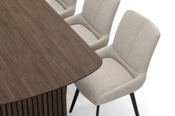 Richeto spisegruppe 180 cm med 6 Mora snurrestoler - Røkt eik/mørkbeige - Møbler - Bord - Spisegruppe