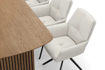 Richeto spisegruppe 180 cm med 6 Torsby snurrestoler - Naturlig finish/lysbeige - Møbler - Bord - Spisegruppe