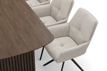 Richeto spisegruppe 180 cm med 6 Torsby snurrestoler - Røkt eik - Møbler - Bord - Spisegruppe