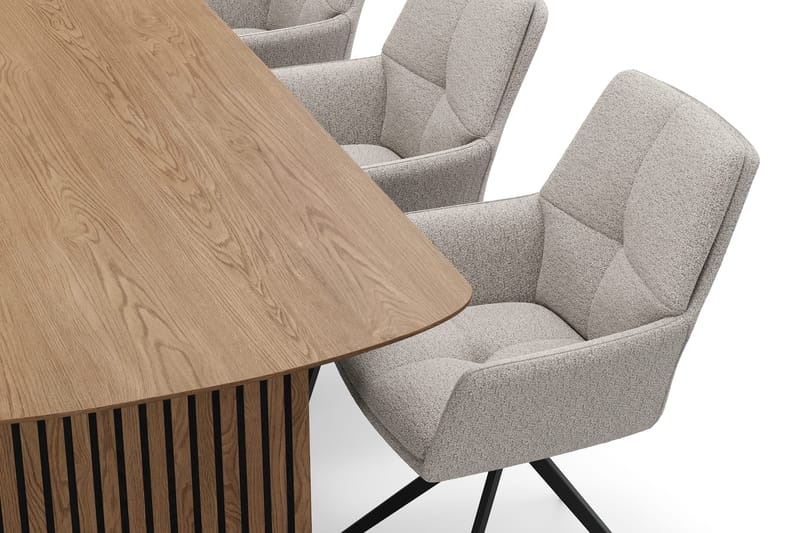 Richeto spisegruppe 210 cm med 6 Torsby snurrestoler - Eik - Møbler - Bord - Spisegruppe