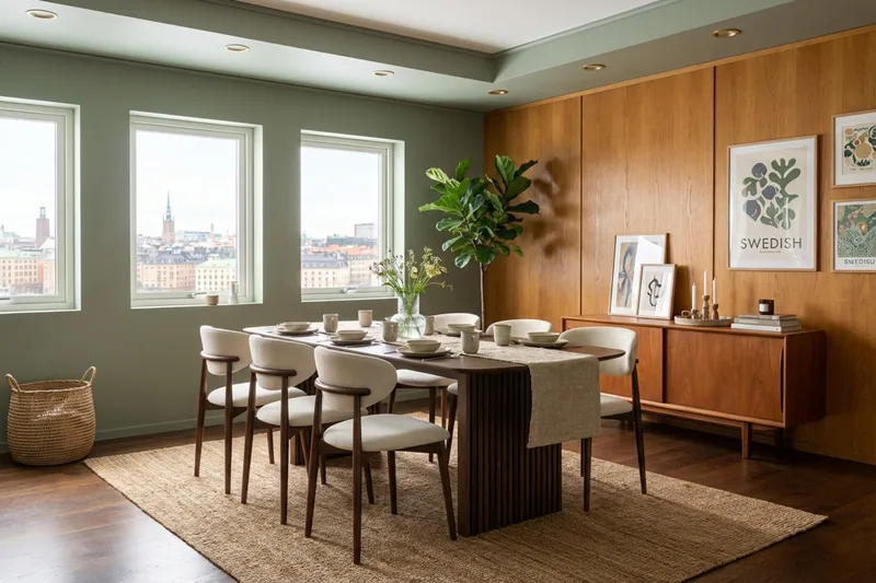 Richeto Spisegruppe 210 cm Røkt eik med 6 Molly Spisestoler - Røkt eik/Beige - Møbler - Bord - Spisegruppe