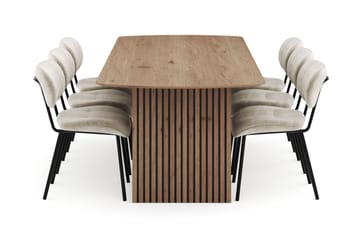Richeto Spisegruppe 240 cm med 6 Cyana Spisestoler - Eik - Møbler - Bord - Spisegruppe