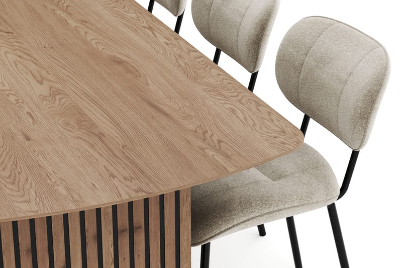 Richeto Spisegruppe 240 cm med 6 Cyana Spisestoler - Naturlig finish - Møbler - Bord - Spisegruppe