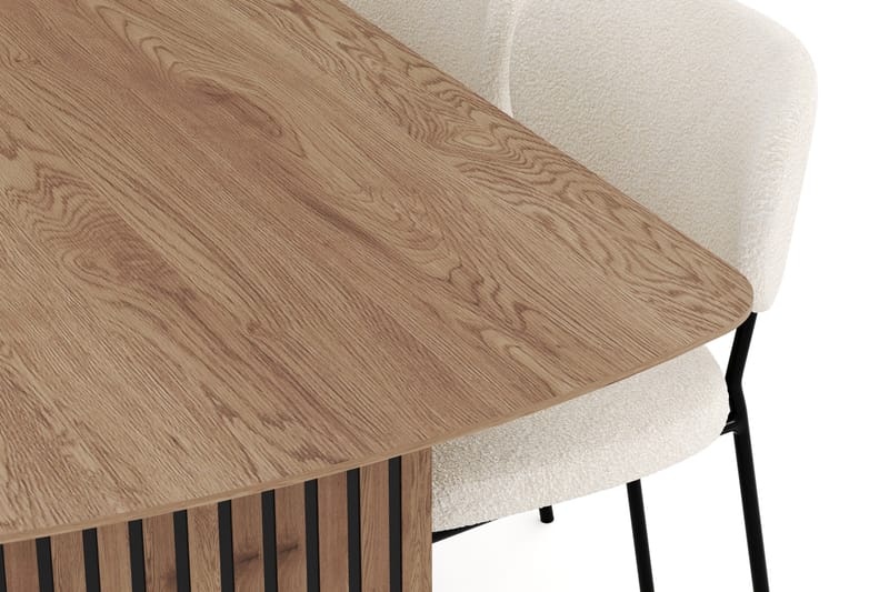 Richeto Spisegruppe 240 cm med 6 Gemmiano Spisestoler - Naturlig finish - Møbler - Bord - Spisegruppe