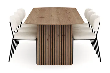 Richeto Spisegruppe 240 cm med 6 Gemmiano Spisestoler - Naturlig finish - Møbler - Bord - Spisegruppe