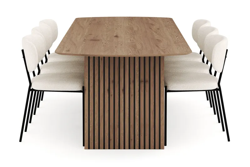 Richeto Spisegruppe 240 cm med 6 Gemmiano Spisestoler - Naturlig finish - Møbler - Bord - Spisegruppe