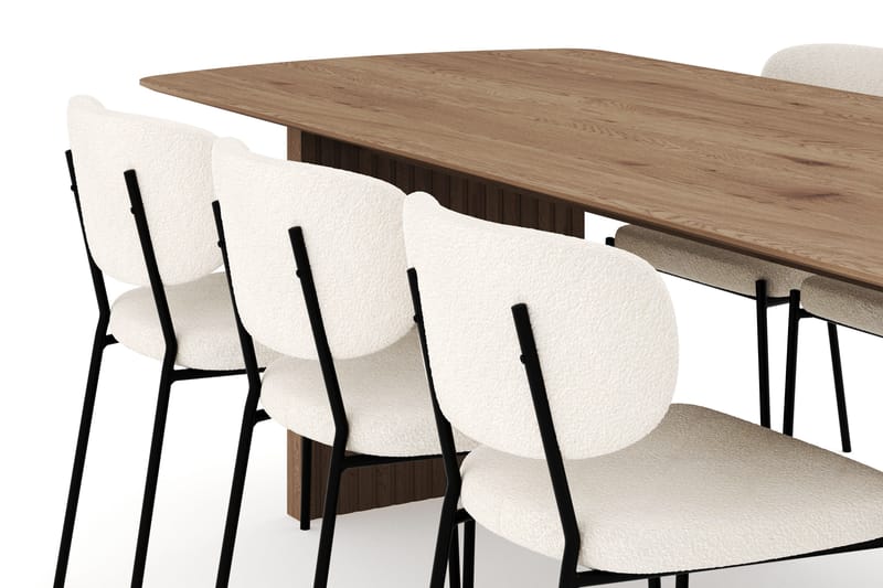 Richeto Spisegruppe 240 cm med 6 Gemmiano Spisestoler - Naturlig finish - Møbler - Bord - Spisegruppe