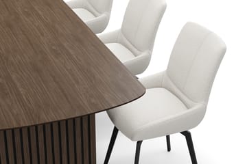 Richeto Spisegruppe 240 cm med 6 Mora Snurrestoler - Røkt eik/Lys beige - Møbler - Bord - Spisegruppe