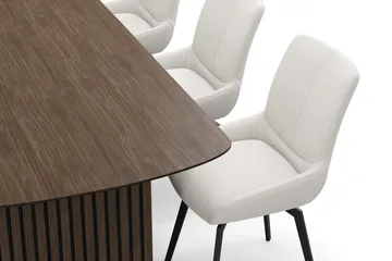 Richeto spisegruppe 240 cm med 6 Mora snurrestoler - Røkt eik/lysbeige - Møbler - Bord - Spisegruppe