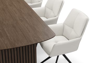 Richeto Spisegruppe 240 cm med 6 Torsby Snurrestoler - Røkt eik/Lys beige - Møbler - Bord - Spisegruppe