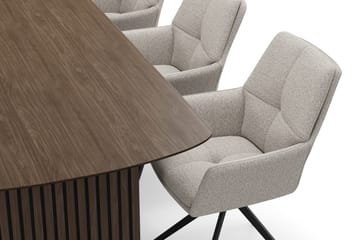 Richeto Spisegruppe 240 cm med 6 Torsby Snurrestoler - Røkt eik/Mørk beige - Møbler - Bord - Spisegruppe