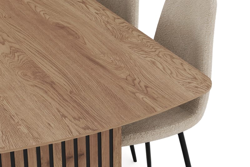 Richeto Spisegruppe 240 cm med 6 Polar Spisestoler - Naturlig finish - Møbler - Bord - Spisegruppe