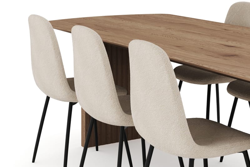 Richeto Spisegruppe 240 cm med 6 Polar Spisestoler - Naturlig finish - Møbler - Bord - Spisegruppe
