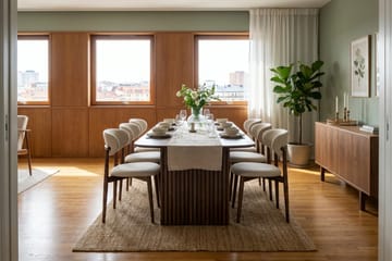 Richeto Spisegruppe 240 cm Røkt eik med 6 Molly Spisestoler - Røkt eik/Beige - Møbler - Bord - Spisegruppe