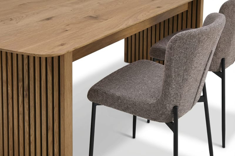 Richeto Spisegruppe Eik 180 cm med 4 Elsie Spisestoler - Eik/Grå - Møbler - Bord - Spisegruppe