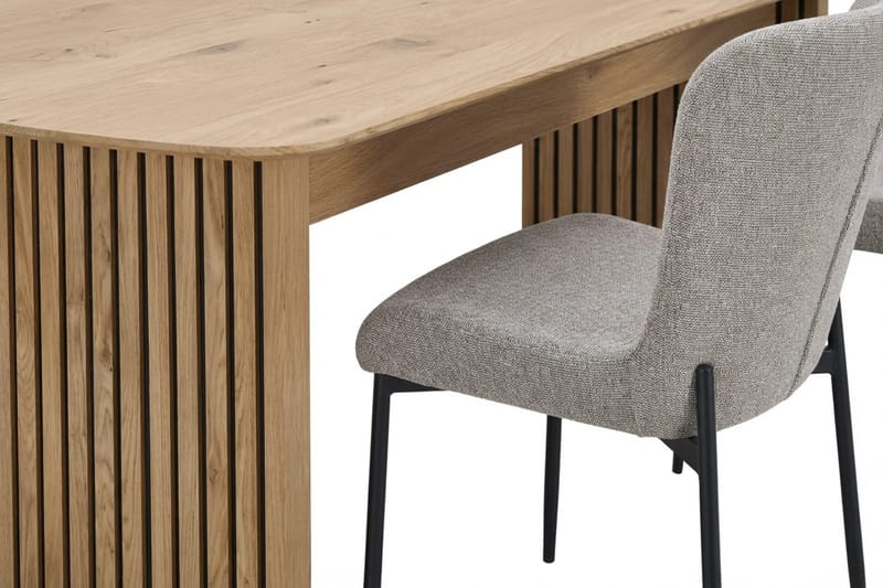 Richeto Spisegruppe Eik 180 cm med 6 Elsie Spisestoler - Eik/Lys grå - Møbler - Bord - Spisegruppe
