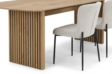 Richeto spisegruppe eik 210 cm med 6 Elsie spisestoler - Eik/hvit - Møbler - Bord - Spisegruppe