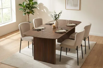 Richeto spisegruppe røkt eik 180 cm med 4 Elsie spisestoler - Røkt eik - Møbler - Bord - Spisegruppe