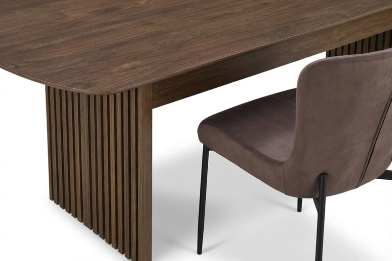 Richeto spisegruppe røkt eik 180 cm med 4 Elsie spisestoler - Røkt eik/brun - Møbler - Bord - Spisegruppe