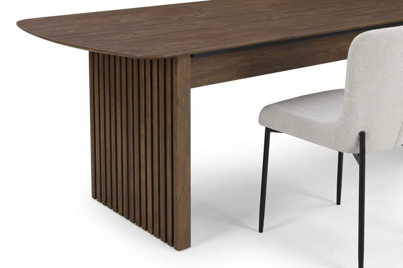 Richeto spisegruppe røkt eik 210 cm med 6 Elsie spisestoler - Røkt eik/hvit - Møbler - Bord - Spisegruppe