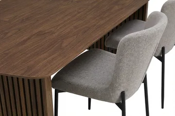 Richeto spisegruppe røkt eik 210 cm med 6 Elsie spisestoler - Røkt eik/lysegrå - Møbler - Bord - Spisegruppe