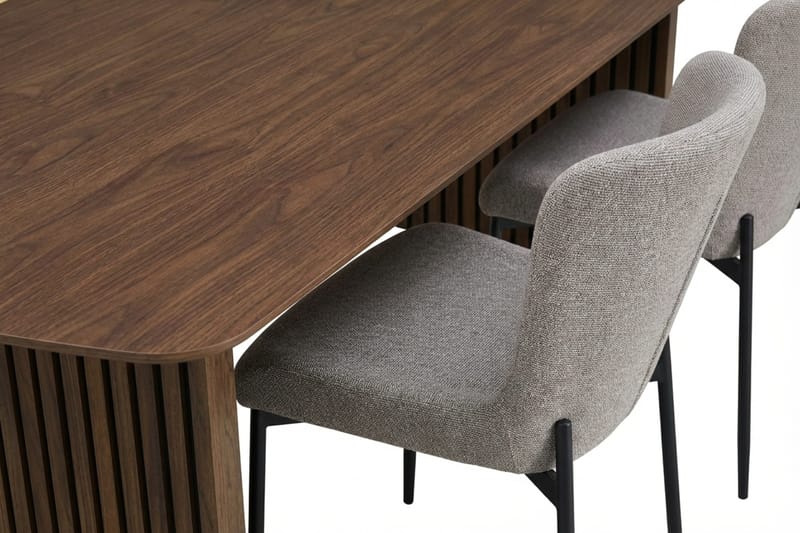 Richeto spisegruppe røkt eik 210 cm med 6 Elsie spisestoler - Røkt eik/lysegrå - Møbler - Bord - Spisegruppe